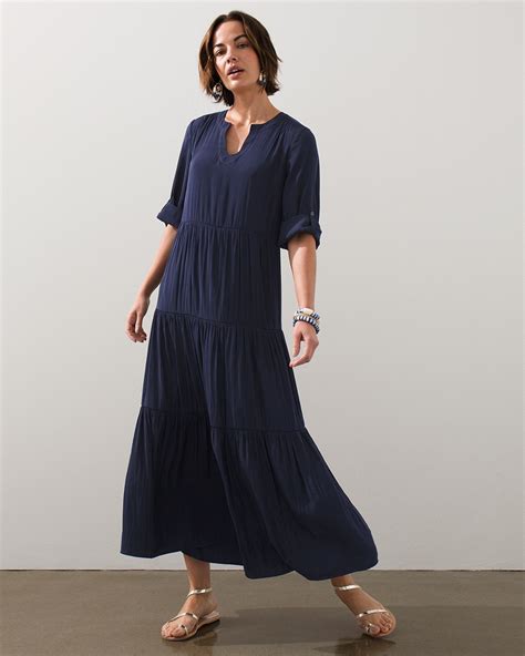 Can also be worn open as a long topper over a Tee. . Chicos maxi dresses